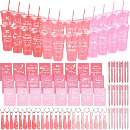 Hollowfly 24 Set/96 Pcs Christian Church Religious Gifts(Gradient Pink) - color: Gradient Pink