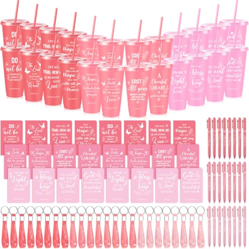 Hollowfly 24 Set/96 Pcs Christian Church Religious Gifts(Gradient Pink) - color: Gradient Pink