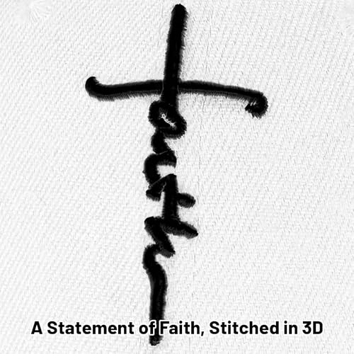 3D Embroidered Christian Hat for Men & Women, Jesus Faith Cross Hat, Religious Gifts for Christians Clothes - color: Faith Design-white