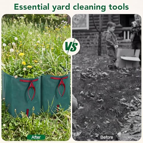 Dntorx 53 Gallon Leaf Bags, 2-Pack, Reusable Yard Waste Bags - size: 1 Count (Pack of 2)