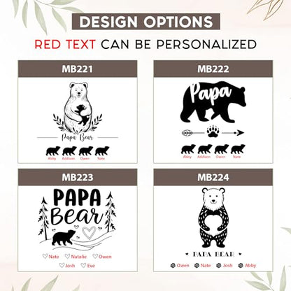 Personalized Gift for Dad or Grandpa, Engraved Wooden Family Memory Box - style: 17. Papa Bear Designs