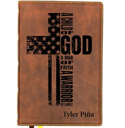 Personalized NKJV Bible, Custom Holy Bible, New King James Version (Patriotic Cross) - style: Patriotic Cross
