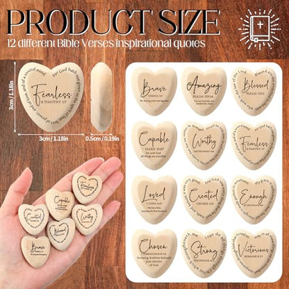 Geelin 72 Pcs Christian Gifts Bulk Wooden Hearts, Natural‌ - color: Natural‌