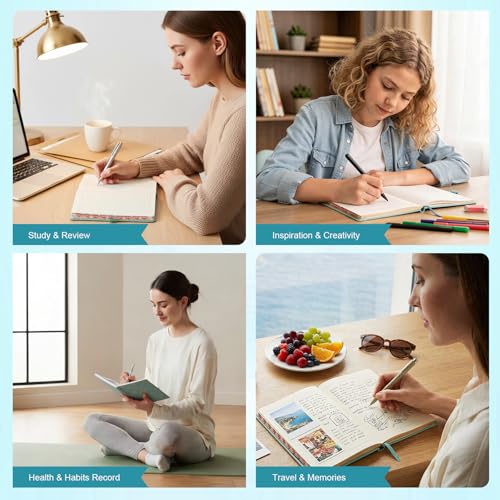 Comix Pretty Lined Journal for Women, 192 Pages, 100GSM Paper, 5.5" x 8.3" - color: Mint Green