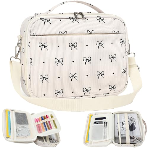 Bible Cover Case for Women Grils Bible Cover with Shoulder Strap Bible Case for Bible Study Accessories-Ideal Gift for Women and Girls,Bow Parttern