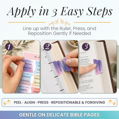 90 Christian Bible Tabs for Women, Teens & Kids - Rainbow - color: Rainbow