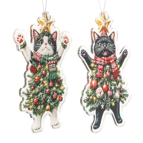 Christmas Ornaments 2026, Cat Ornaments for Christmas Tree - color: Set 2 Cat Christmas