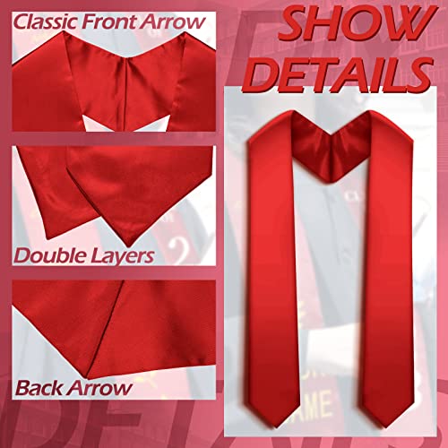 Geyoga 24 Pcs Graduation Stole Bulk Sublimation Blank 70 in - color: Red