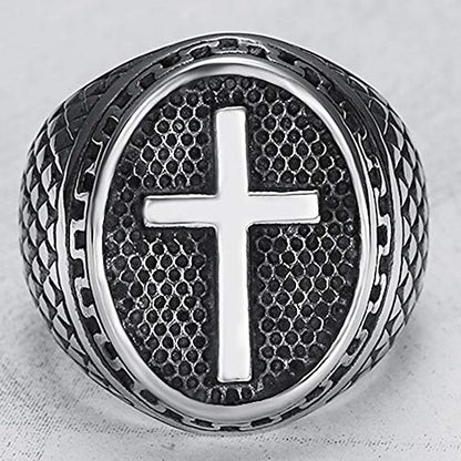 Jude Jewelers Retro Vintage Stainless Steel Chrisitan Cross Religious Ring