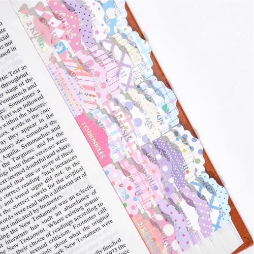 Bible Tabs for Women, 66 Large Print Laminated Bibles Chapters Index Tabs and 39 Blank Dividers Sticky Labels, Dopamine Bible Study Supplies, Journaling Accessories, Christian Gifts for Men - style: Dopamine