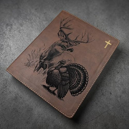 J2 Personalized NIV Journal Bible with Deer & Turkey Engraving