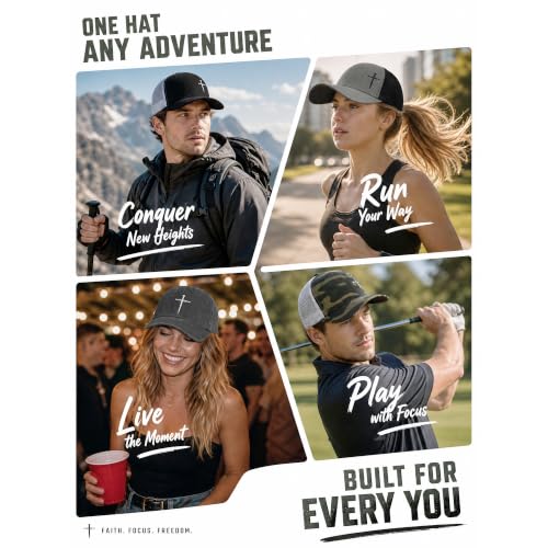 Christian Hats for Men Women,Jesus Cross Hat Christian Religious Gifts for Birthday/Christmas - color: 01.black-silver 02