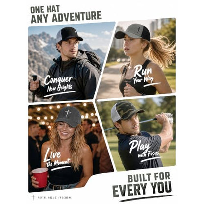 Christian Hats for Men Women,Jesus Cross Hat Christian Religious Gifts for Birthday/Christmas - color: 01.black-silver 02