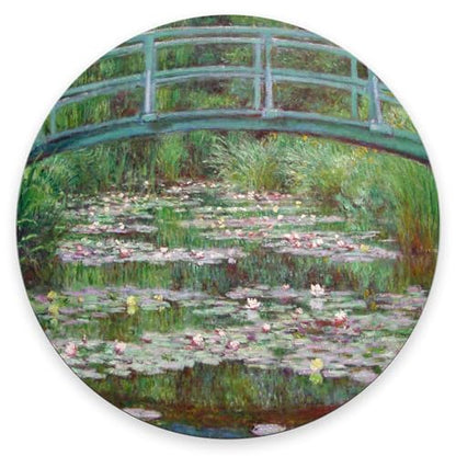 Mouse Pad, Premium-Textured Small Round Mousepad 7.9 x 7.9 x 0.12 Inch, Anti-Slip Rubber Mouse Mat, Pretty Cute Mouse Pad for Office Home Gaming Laptop Men Women, Monet Footbridge - color: Monet Footbridge