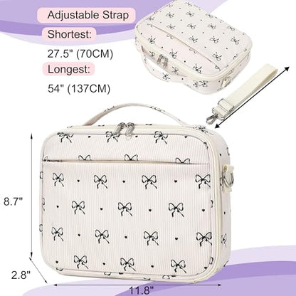 Bible Cover Case for Women Grils Bible Cover with Shoulder Strap Bible Case for Bible Study Accessories-Ideal Gift for Women and Girls,Bow Parttern
