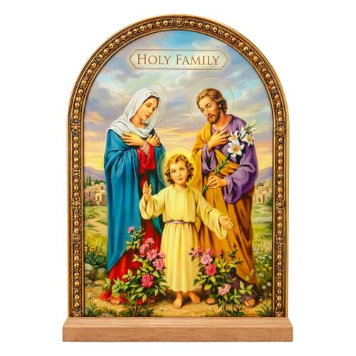 TALPGOD Holy Family Stand Catholic Ornament Statue – Youth Jesus,St.Joseph,Virgin Mary Statue Acrylic Tabletop Décor for Home Altar & Desk,Christian Gift for Women & Men,Sagrada Familia Estatua - color: Holy Family