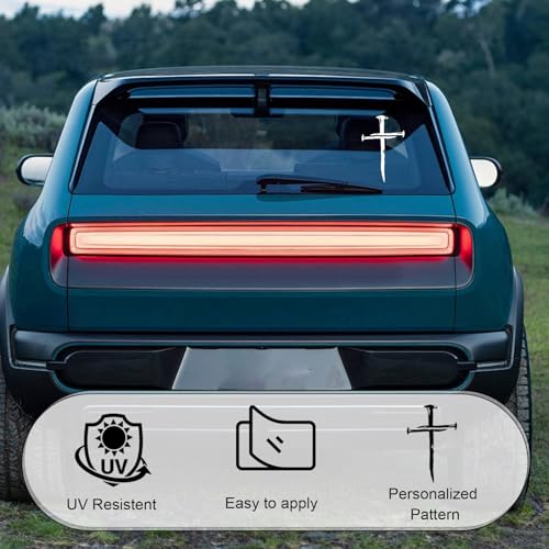 Christian Cross of Nails Sticker, Waterproof Bumper Cross Vinyl Decal for Car Truck Window Motorcycle Helmet Laptop Wall, Auto Accessories (White) - color: White