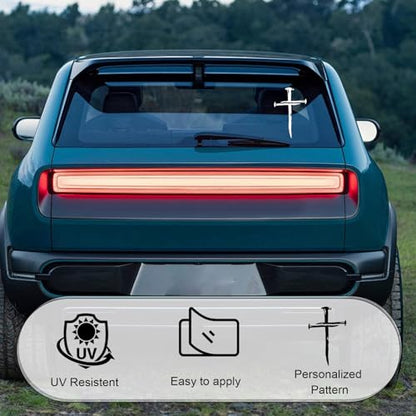 Christian Cross of Nails Sticker, Waterproof Bumper Cross Vinyl Decal for Car Truck Window Motorcycle Helmet Laptop Wall, Auto Accessories (White) - color: White