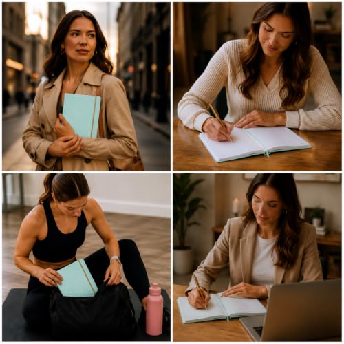 WORLD TRAVELER Large Lined Journal Notebook 256 Ruled White & Ivory Pages - color: Bookcloth Notes