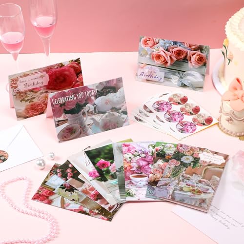 Feifeiya 36 Set 4 x 6'' Christian Birthday Cards Religious, Flower and Vase