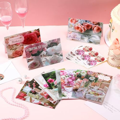 Feifeiya 36 Set 4 x 6'' Christian Birthday Cards Religious, Flower and Vase