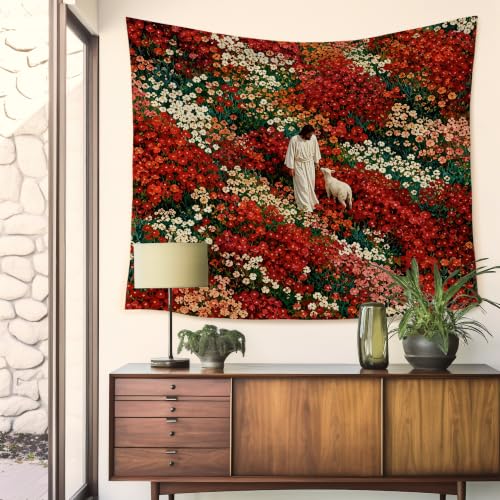 HUGANE Christian Jesus Wildflower Tapestry Wall Decor 50x60 Inch - color: Colour-05