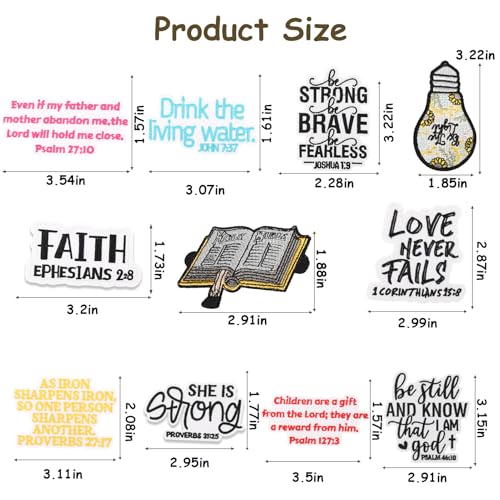 30 PCS Bible Verse Embroidered Iron On Patches for Clothes,3 inch Motivational Religious Christian Sew on Applique Patches for Hat,Backpack,Jackets,DIY Accessories for Kids,Teens,Adults - color: 30 PCS Bible Verse