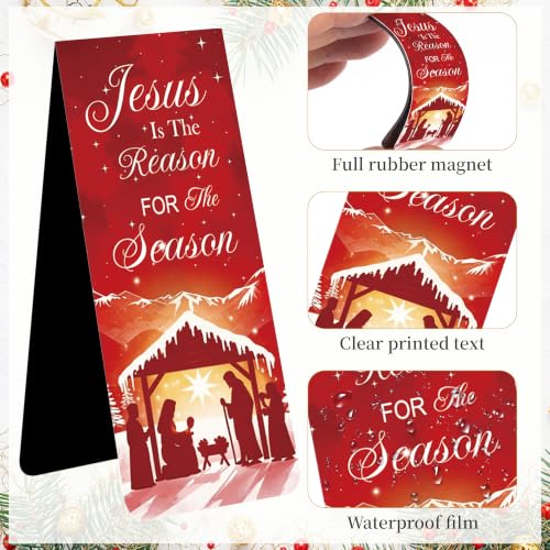 Nativity Magnetic Bookmarks, 24 Pcs Christ Birth Magnet Book Marks Clips - style: Nativity 01