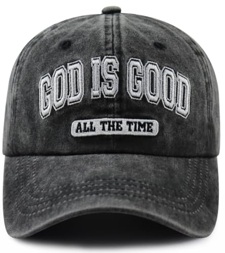 God is Good All The Time Hat for Men Women, Christian Baseball Cap - color: Black