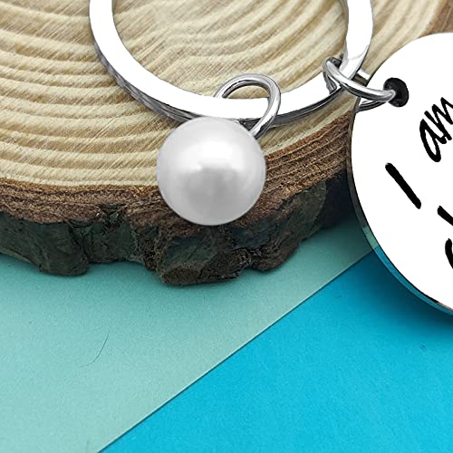 Dabihu Christian Gift Keychain Religious Gift Bible Verse Keyring Baptism Christmas Easter Birthday First Communion Gift - color: Silver Round Keychain