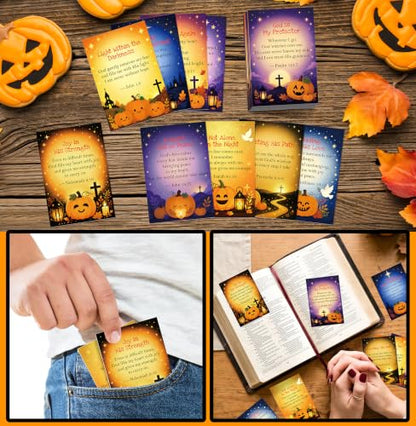 100 Pcs Halloween Scripture Cards, Gospel Tracts Pocket Prayer Cards Bulk - style: Halloween