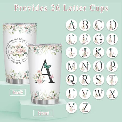 Personalized Initial A Tumbler 20oz, Monogrammed Gift for Women Birthday Mothers Day Religious Gift, Personalized Christian Gift for Women Initial Coffee Mug - style: Initial A cup