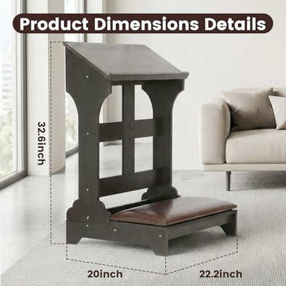 Prayer Kneeler Bench Wooden Prayer Bench for Kneeler Prayer Wooden Church Prayer Chair Prayer Bench Stool Padded Kneeler Prayer Table at Home with Cushion Pad