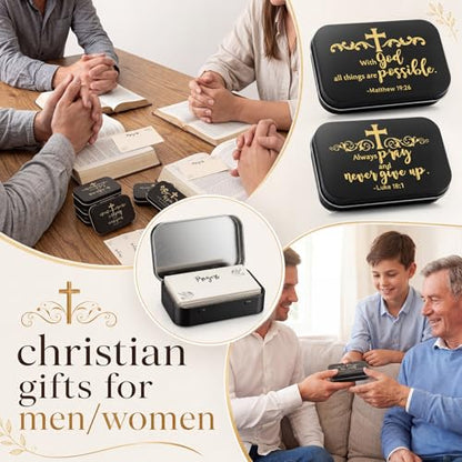 24 Prayer Boxes 120 Prayer Cards Black Gold Scripture Designs - style: Black