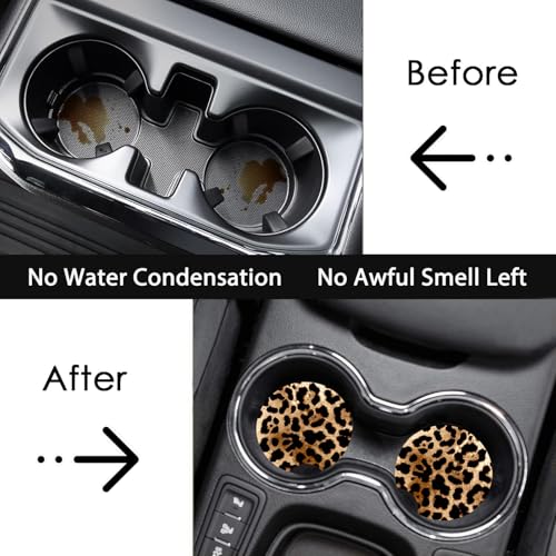 2 Pack Blue Flame Wolf Car Coasters Cup Holder,Neoprene Anti Slip Mat - color: Blue Flame Wolf