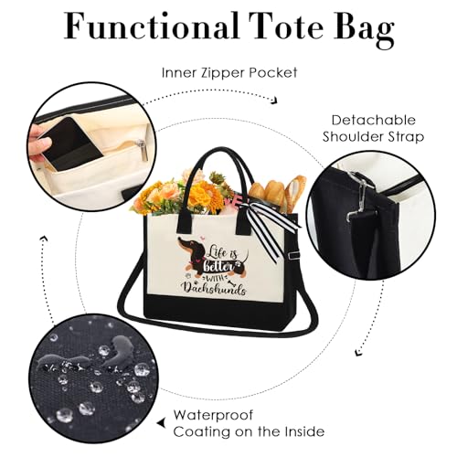 Dachshund Gifts for Women - Reusable Tote Bag Cute Grocery Handbag - style: Dachshund
