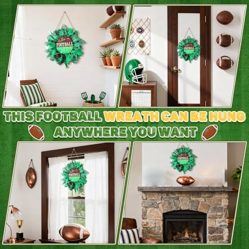 Cinnvoice Football Wreath Artificial Front Door Wreath - style: Football