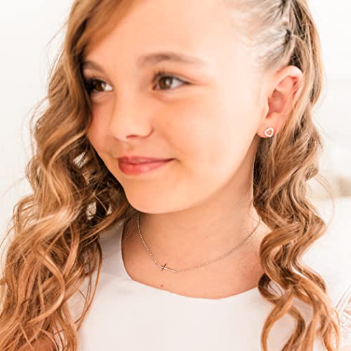Cherished Moments Godchild Cross Necklaces, .925 Silver or 14K Gold-Plated - color: Horizontal Cross-GOLD