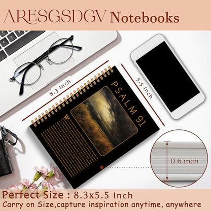 Psalm 91 Christian Journal for Women, Bible Notebooks for Note Taking, Inspirational Christian Gifts for Women, Religious Scripture Spiral Notebook 5.5x8.3 Inch - color: PSALM 91 03