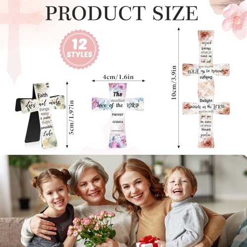 Resurhang 48 Pcs Magnetic Bookmark Cross Bible Verse Marker, Watercolor - style: Watercolor