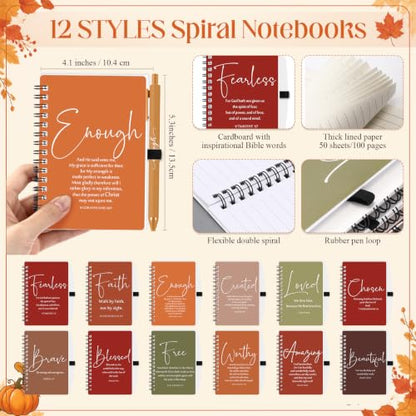 Kosiz 24 Sets Christian Gifts Bulk Prayer Journals Pens, Thanksgiving Color - color: Thanksgiving Color