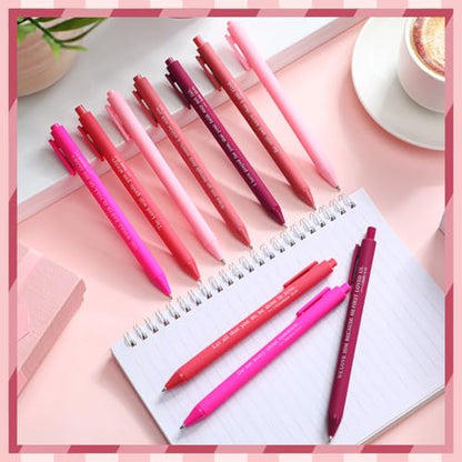 Cholemy 50 Pcs Bible Verse Pens Bulk Christian Pens Black Ink, Pink - color: Pink