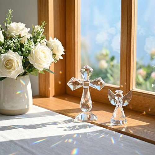 QFkris Clear Crystal Cross Standing Decor - color: Clear