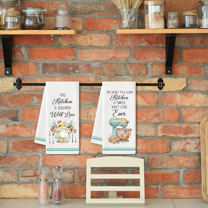 5Pcs Funny Country Kitchen Dish Towel Set, Absorbent Floral Kitchen Dish Tea Towels Quick Dry Cloth, Cute House Bath Bar Hand Dishcloths Decorative Christmas Birthday Gift for Mom Women Friend