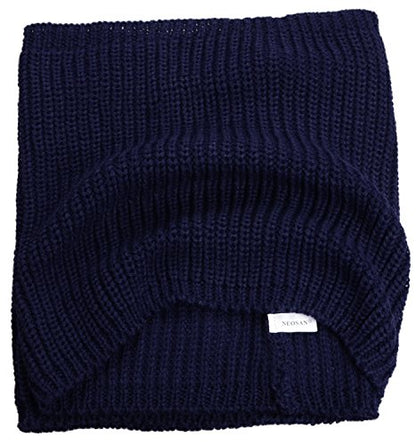 NEOSAN Womens Thick Ribbed Knit Winter Infinity Circle Loop Scarf - color: Navy Blue