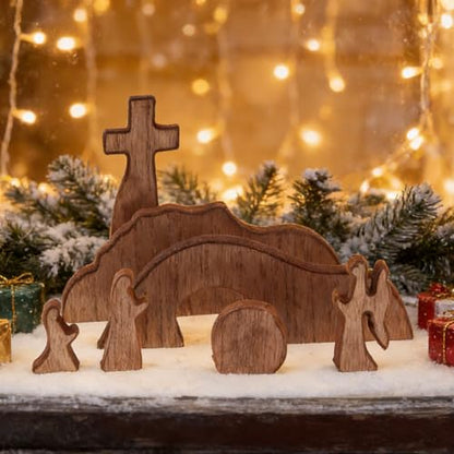 Empty Tomb Easter Scene for Christian Decoration, Nativity Jesus Tomb Set