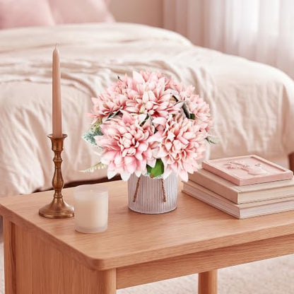 6 Set Pre-Made Flower Table Centerpieces (Dusty Pink, 6 X Dahlias Table Centerpieces) - color: Dusty Pink, size: 6 X Dahlias Table Centerpieces