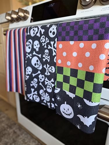 Kitchen Towels, Dish Towels for Kitchen, 3 Pc Kitchen Towel Set - color: Halloween Multi
