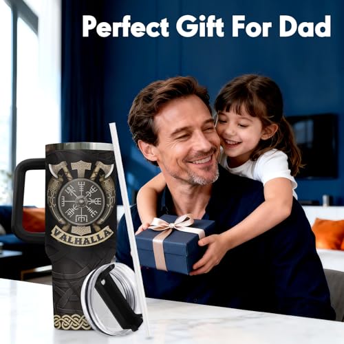 34HD Valhalla Viking 40 oz Tumbler with Handle, Hunter Life Gift - color: Viking Code
