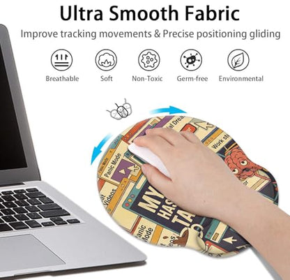 Britimes Ergonomic Mouse Pad with Wrist Support, Retro Web - color: Colorful Funny Computer